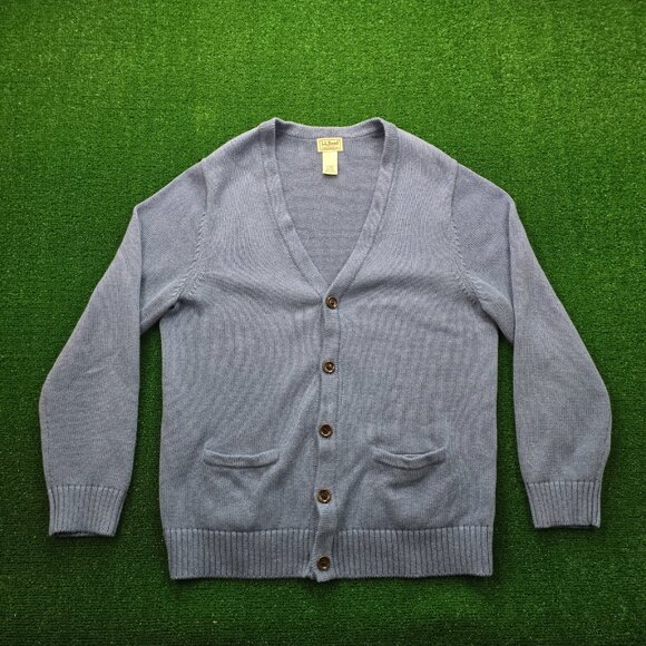 LL‎ Bean Cardigan Sweater Mens Large Blue Button Up Vintage Preppy Grandpa 0HJS7 - Picture 1 of 7